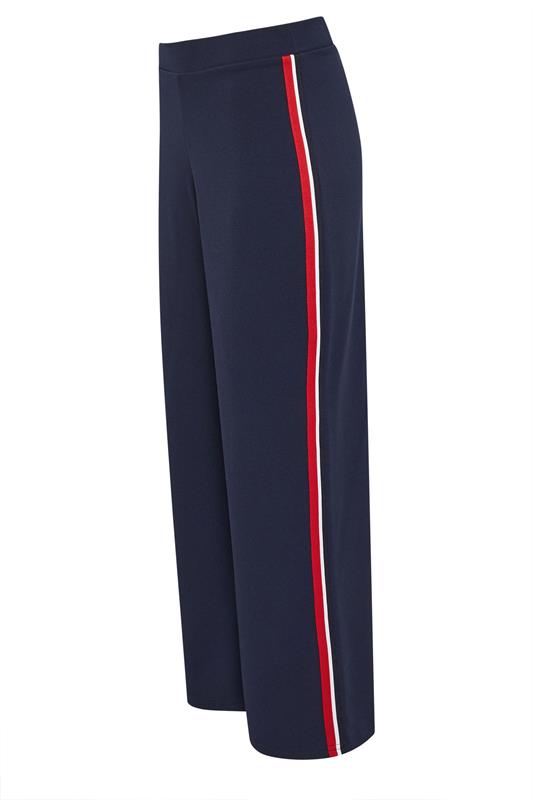 M&Co Petite Navy Blue Side Stripe Trousers | M&Co 6