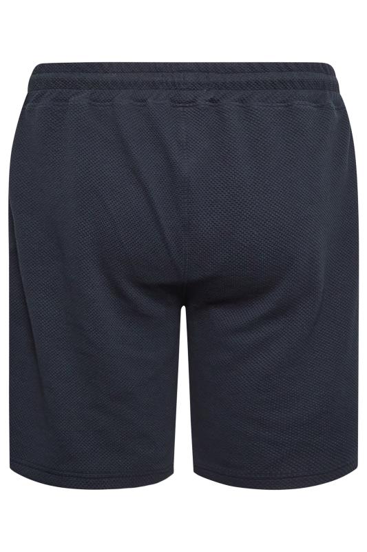STUDIO A Big & Tall Navy Blue Textured Shorts | BadRhino 5