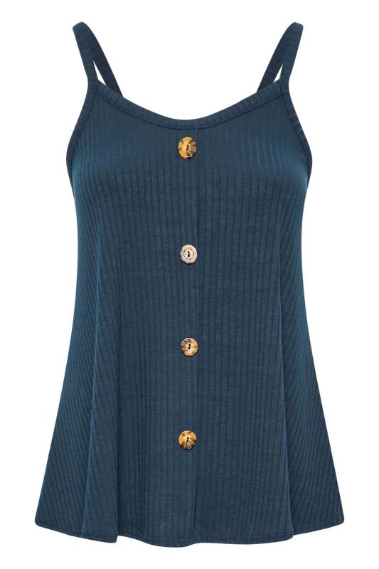 LTS Tall Navy Blue Button Through Cami Vest Top | Long Tall Sally  6