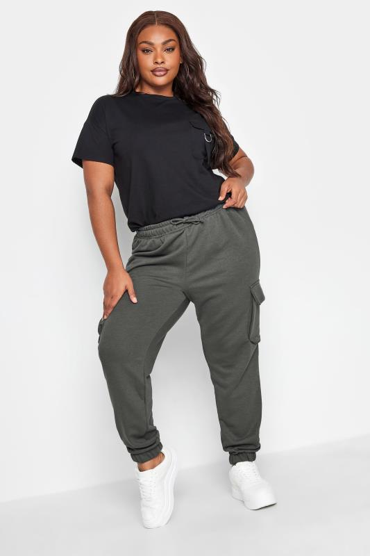  Grande Taille YOURS Curve Grey Cargo Joggers