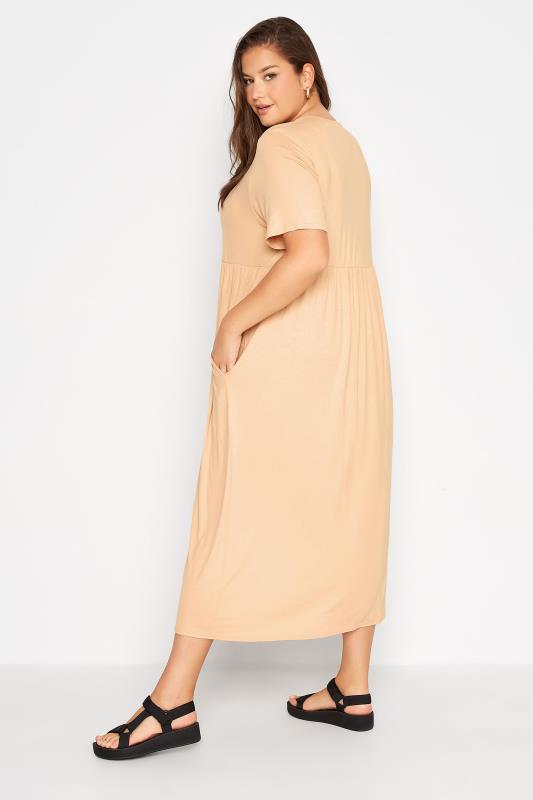 LIMITED COLLECTION Curve Neutral Brown Throw On Maxi Dress_C.jpg