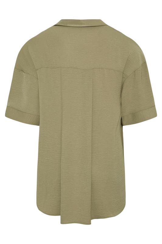 LIMITED COLLECTION Curve Olive Green Pleated Front Top_y.jpg