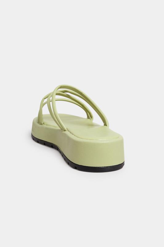 PixieGirl Sage Green Strappy Flatform Sandals In Standard Fit | PixieGirl 4