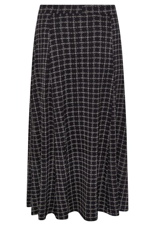 Plus Size Black Check Print Maxi Skirt | Yours Clothing 5