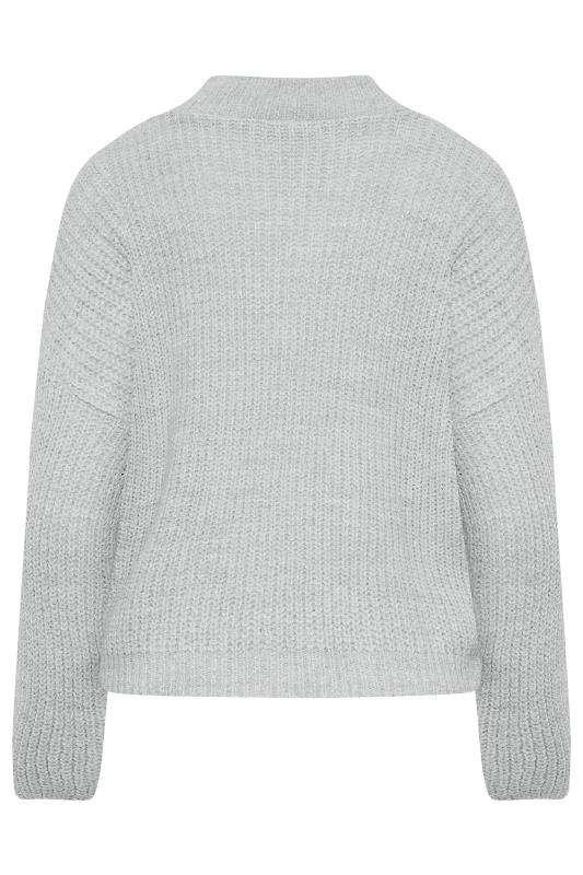 LTS Tall Grey Funnel Neck Knitted Jumper | Long Tall Sally  7