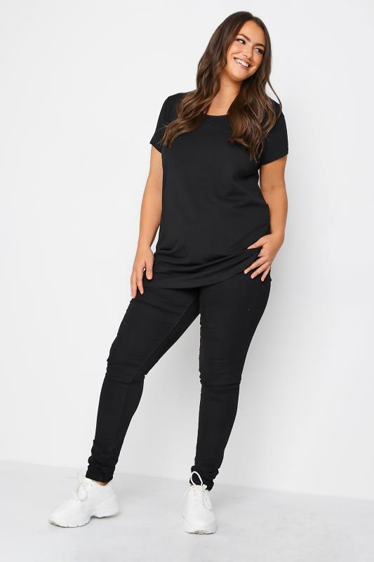 YOURS Plus Size 2 PACK Black Longline T-Shirts | Yours Clothing 3