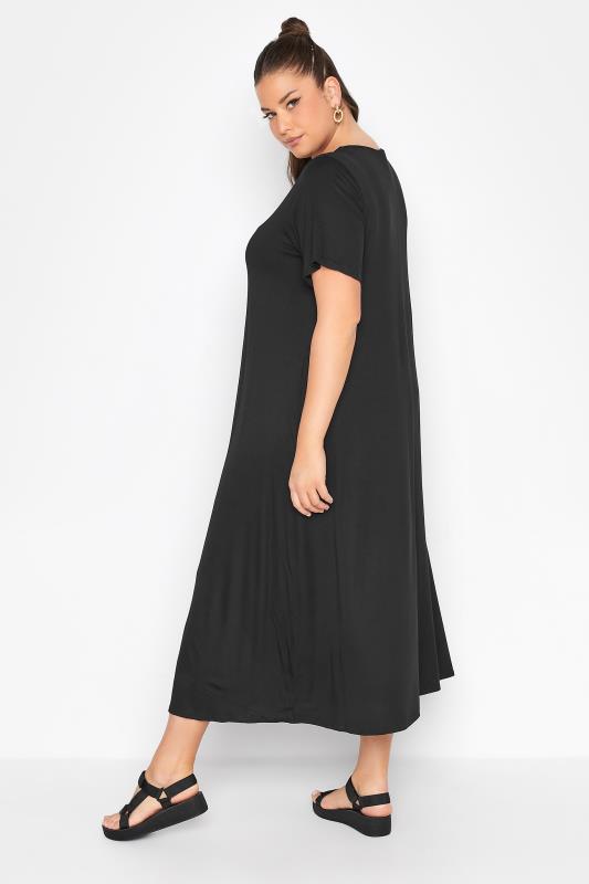 LIMITED COLLECTION Curve Black Pleat Front Maxi Dress 3