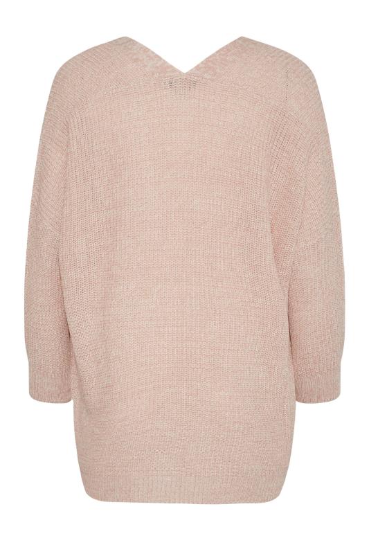 Plus Size Curve Pink Button Knitted Cardigan | Yours Clothing 7