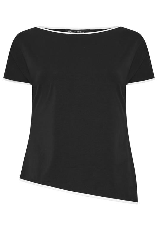 LIMITED COLLECTION Plus Size Black Contrast Trim Top | Yours Clothing 5