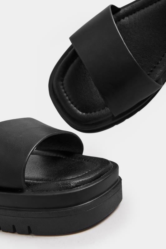 Black Two Part Chunky Sandals In Wide E Fit & Extra Wide EEE Fit | Yours Clothing 5