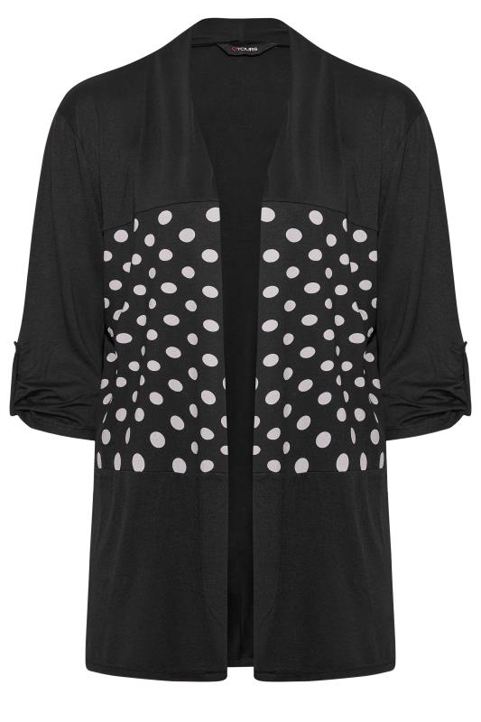 Plus Size Black Polka Dot Colour Block Cardigan | Yours Clothing 6