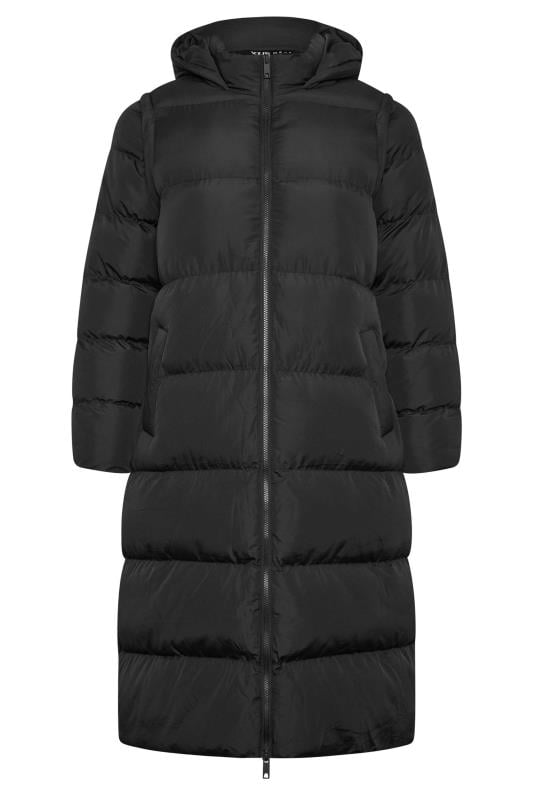 YOURS Plus Size Black Padded 2-in-1 Puffer Coat & Gilet | Yours Clothing 7