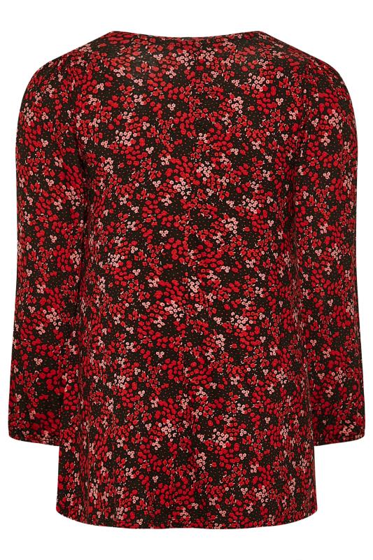 Curve Red Ditsy Floral Swing Top 7