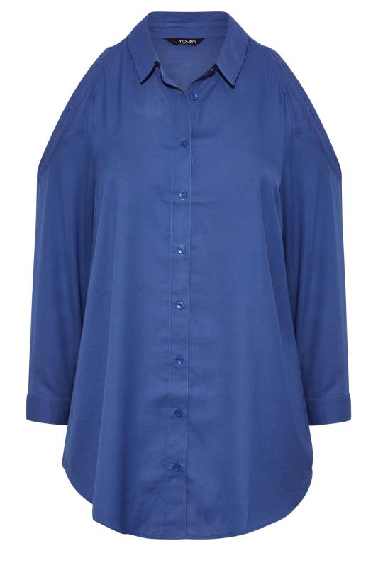 Plus Size Blue Cold Shoulder Shirt | Yours Clothing 6
