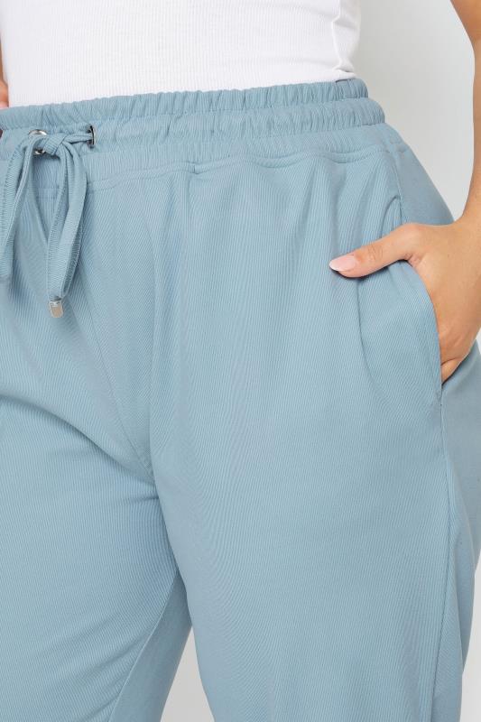 YOURS Curve Light Blue Stretch Cuffed Joggers | Yours Clothing 4