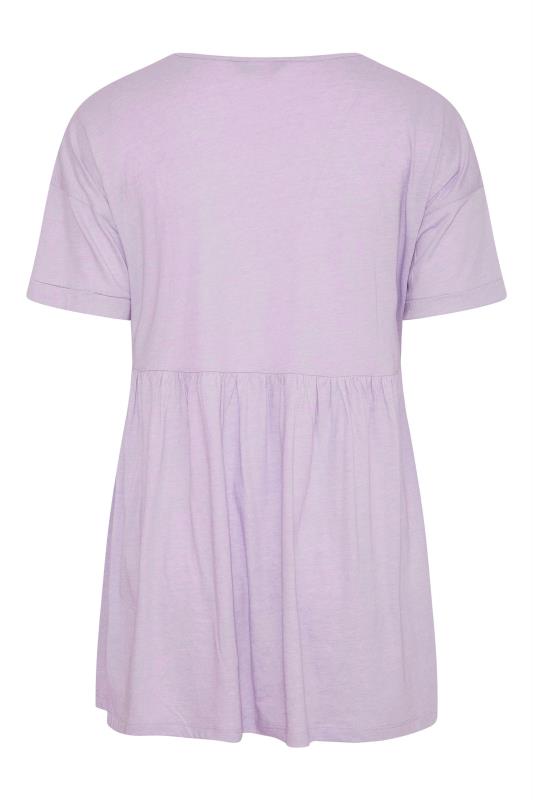 Plus Size Lilac Purple Drop Shoulder Peplum Top | Yours Clothing  6