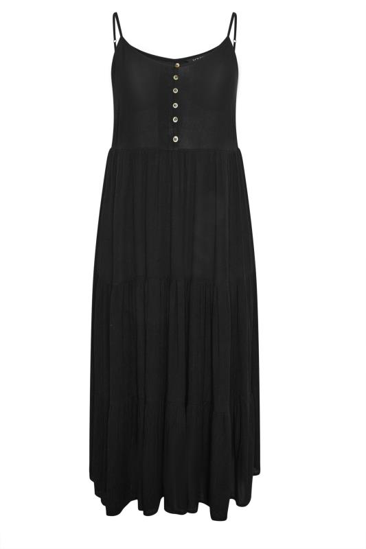 YOURS Plus Size Black Crinkle Maxi Dress | Yours Clothing 6