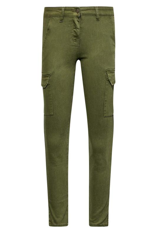 Petite Khaki Green Cargo Skinny Jeans | PixieGirl 6