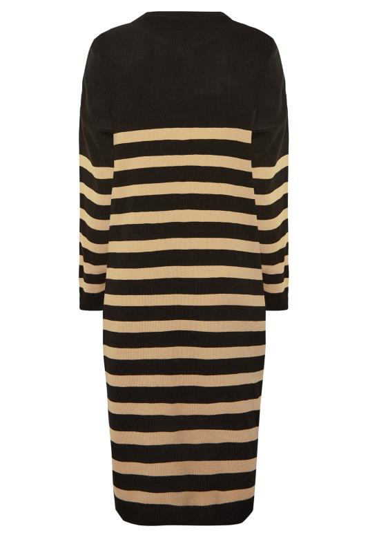 Plus Size Black & Beige Brown Stripe Jumper Dress | Yours Clothing 7