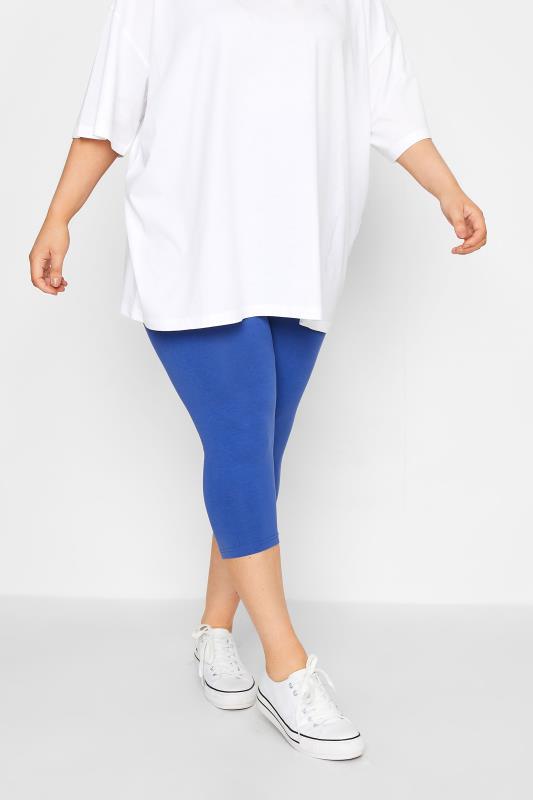 Plus Size  YOURS Curve Blue Cropped Leggings