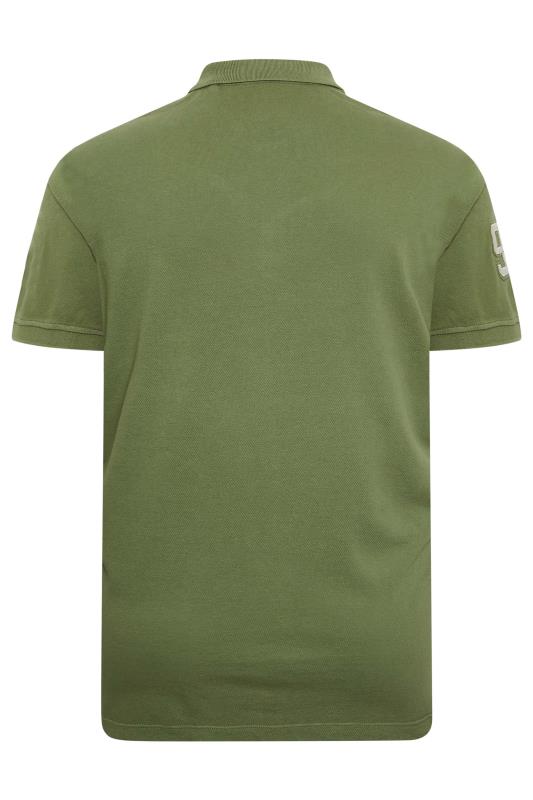 BLEND Big & Tall Green Washed Polo Shirt | BadRhino 5