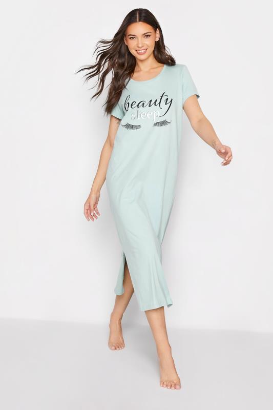 LTS Tall Mint Green 'Beauty Sleep' Slogan Nightdress | Long Tall Sally  1