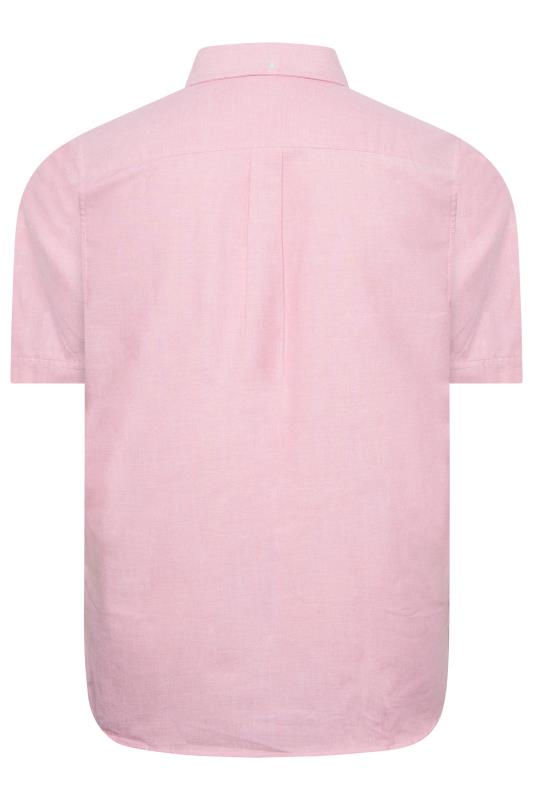 FARAH Big & Tall Pink Short Sleeve Shirt | BadRhino 4