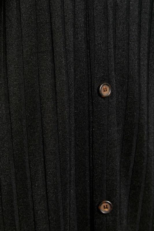 Plus Size Black Ribbed Hanky Hem Cardigan | Yours Clothing 5