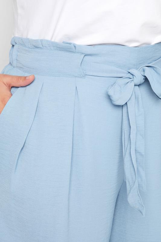 Plus Size Blue Paperbag Twill Culottes | Yours Clothing  3