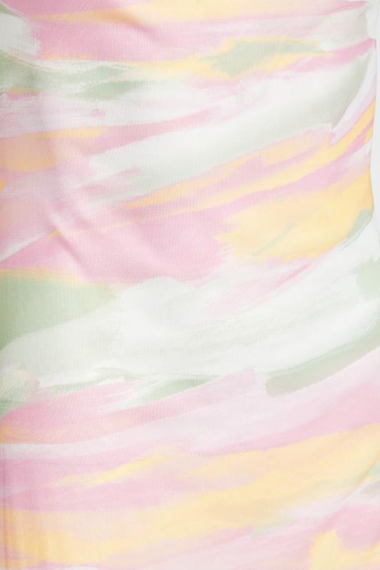 LTS Tall Women's White Pastel Watercolour Print Mesh Maxi Dress | Long Tall Sally 5