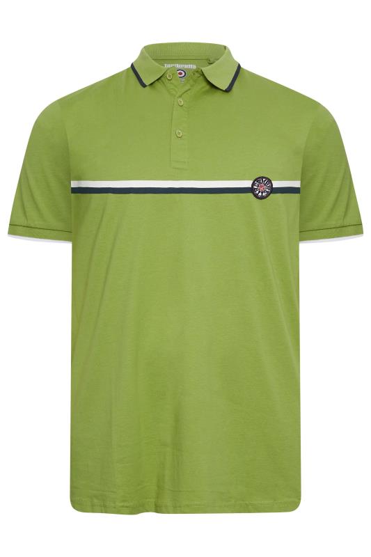 LAMBRETTA Plus Size Big & Tall Green Stripe Polo Shirt | BadRhino  3