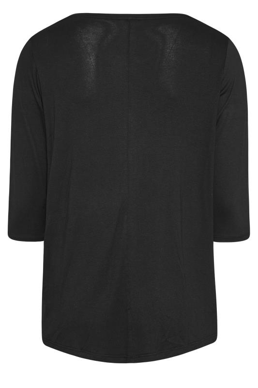 Plus Size Black Sequin Lip Print T-Shirt | Yours Clothing 7