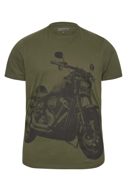 BadRhino Big & Tall Khaki Green Motorbike Print T-Shirt 3
