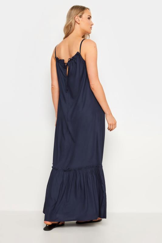 LTS Tall Women's Navy Blue Ruched Neck Maxi Dress | Yours Clothing 3