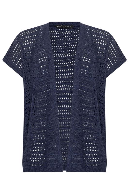 M&Co Navy Blue Short Sleeve Cardigan | M&Co 5