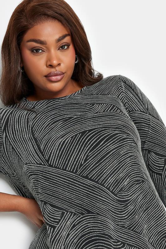 YOURS Plus Size Silver Swirl Print Swing Top | Yours Clothing 5