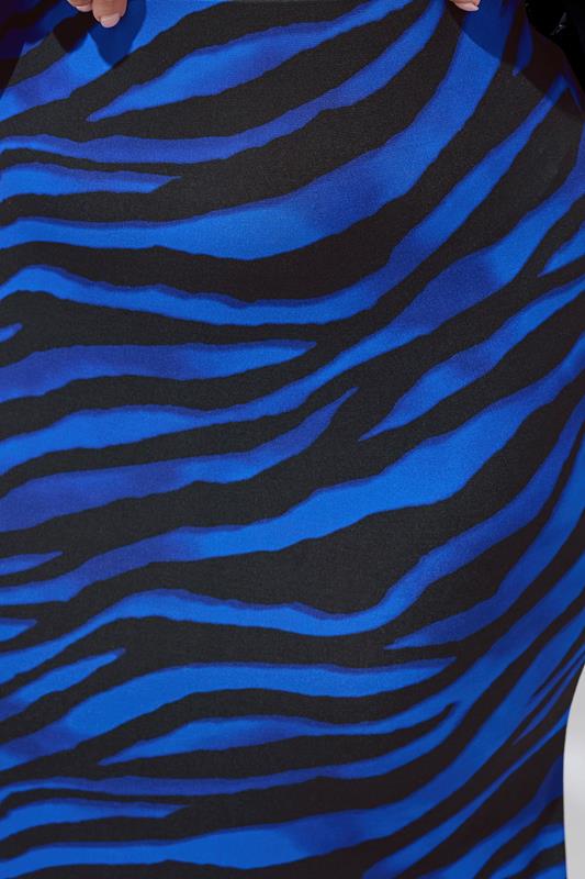 LIMITED COLLECTION Plus Size Blue Zebra Print Maxi Skirt | Yours Clothing 4