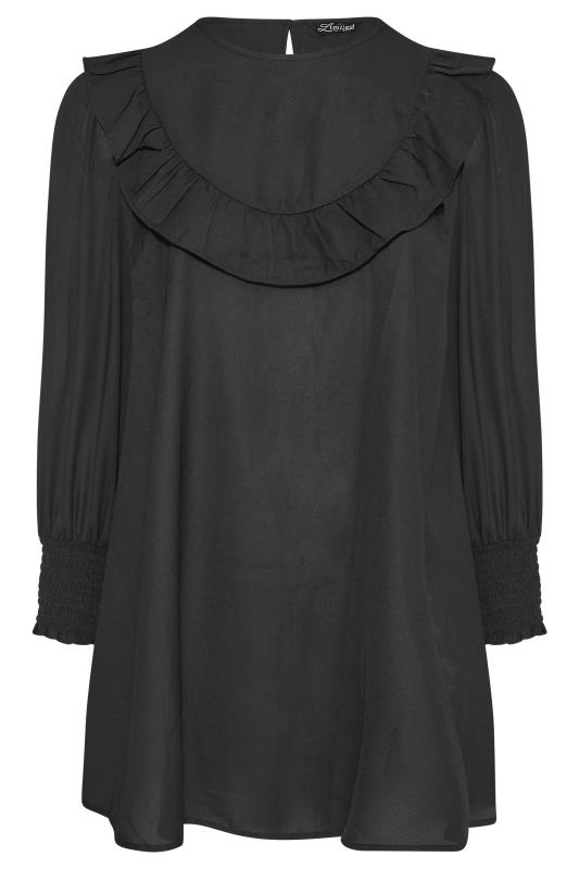 LIMITED COLLECTION Black Frill Neck Blouse_F.jpg