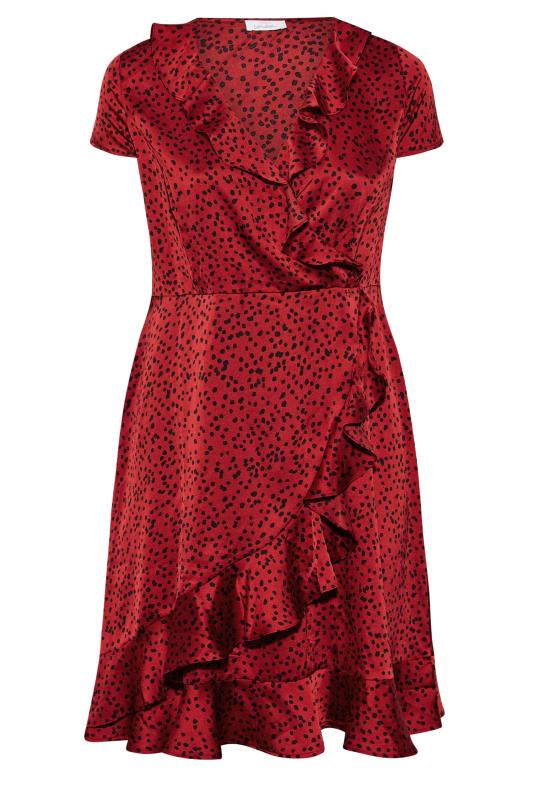 YOURS LONDON Curve Plus Size Red Polka Dot Dress | Yours Clothing  6