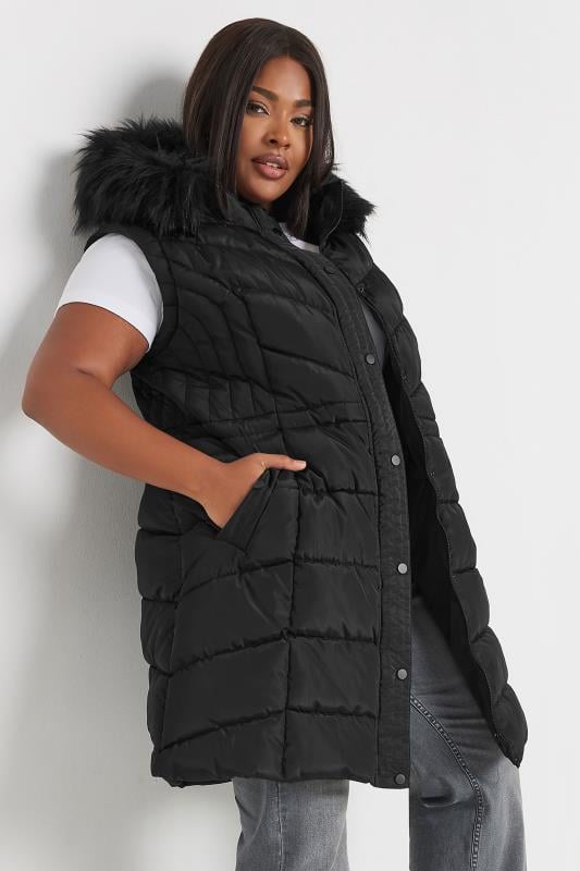 Black midi padded coat on sale