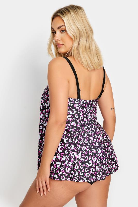 YOURS Plus Size Pink Leopard Print Tankini | Yours Clothing 5