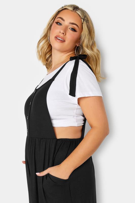 LIMITED COLLECTION Plus Size Black Culotte Dungarees | Yours Clothing 4