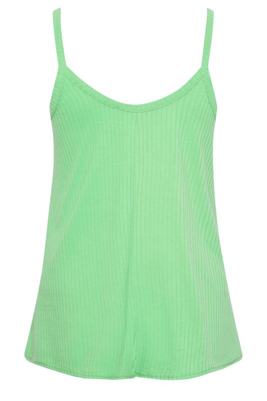 LIMITED COLLECTION Plus Size Green Ribbed Button Cami Vest Top | Yours Clothing  8