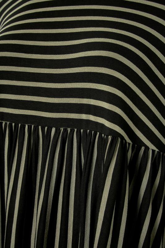 LIMITED COLLECTION Black & Khaki Stripe Peplum Top_S.jpg