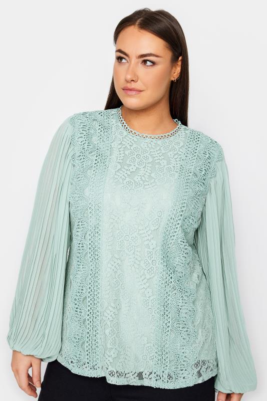 City Chic Blue Pleated Blouse 4