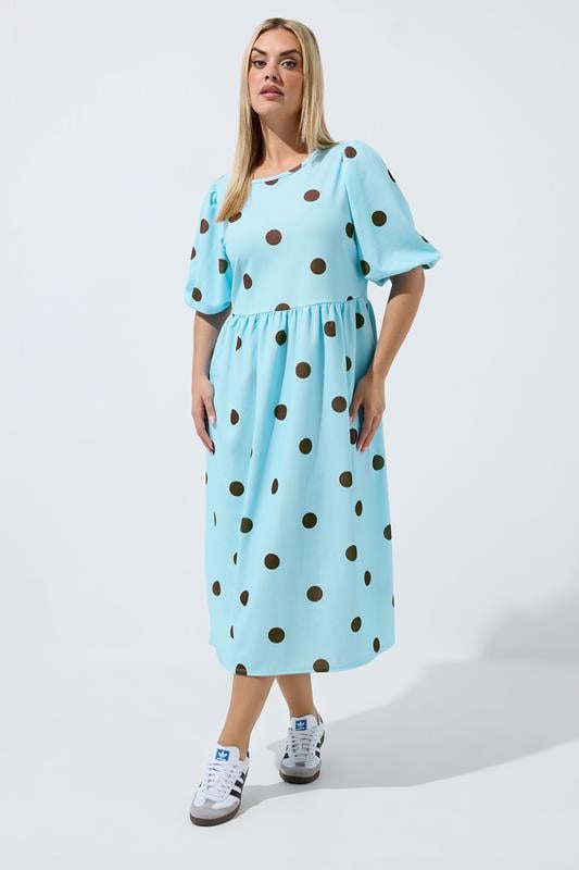  LIMITED COLLECTION Curve Blue Polka Dot Dress