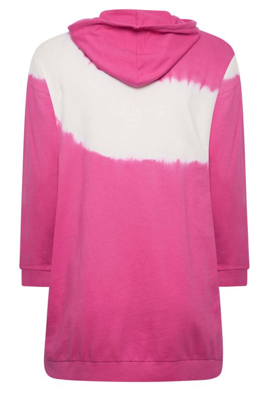 YOURS Plus Size Pink Tie Dye Hoodie | Yours Clothing 7