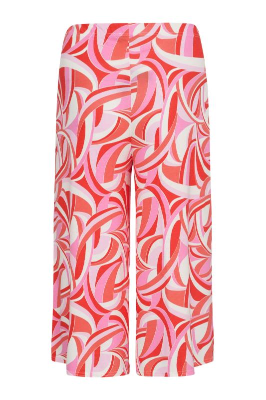 Curve Pink Abstract Print Midaxi Culottes 6