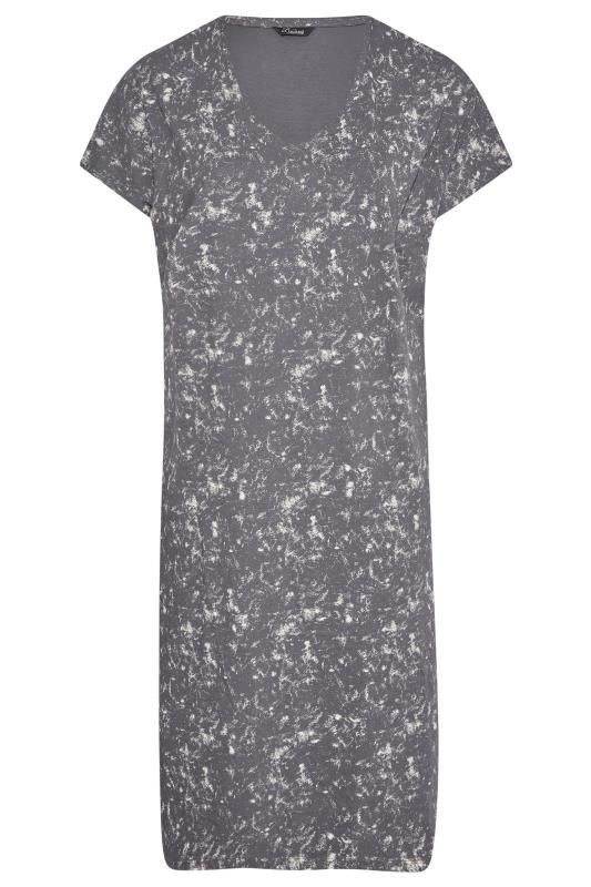 LIMITED COLLECTION Plus Size Grey Acid Wash Side Split T-Shirt Dress | Yours Clothing 5