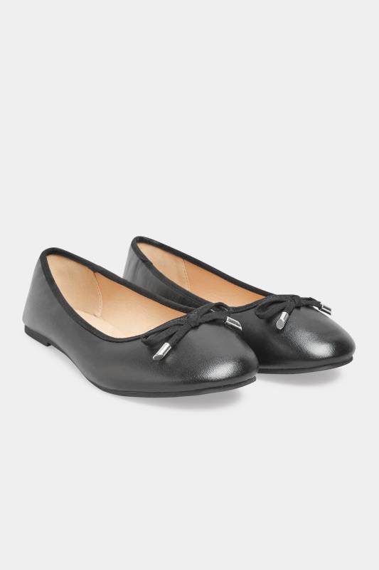 Black Ballerina Pumps In Wide E Fit & Extra Wide EEE Fit | Yours Clothing 2